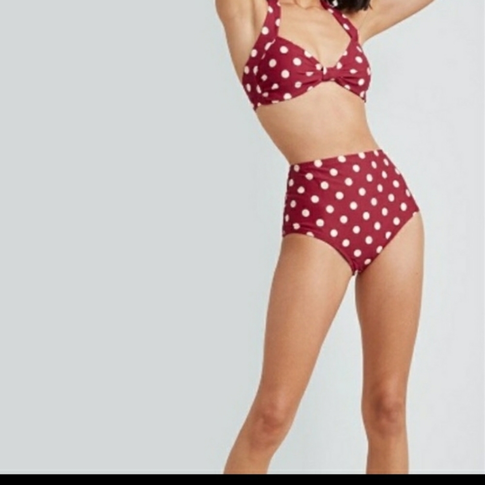 Esther Williams Modcloth red polka dot bikini tops Sz 4